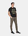 U.S. Polo Assn. Denim Co. Men Black Brand Print Cotton T-Shirt