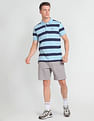 Arrow Sports Horizontal Stripe Cotton Polo Shirt