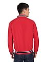 Flying Machine Stand Collar Striped Sleeve Bomber Jacket