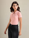 U.S. Polo Assn. Women Tipped Sleeve Hem Pique Polo Shirt