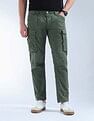 Flying Machine Mid Rise Relaxed Tapered Fit Trousers