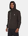 U.S. Polo Assn. Zip Up Hooded Brand Print Sweatshirt