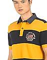 U.S. Polo Assn. Denim Co. Chambray Collar Striped Polo Shirt