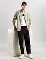 Calvin Klein Jeans Mens Green Solid Shirt