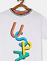 U.S. Polo Assn. Kids Boys White Brand Print Crew Neck T-Shirt