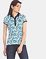 U.S. Polo Assn. Women All Over Print Pique Polo Shirt