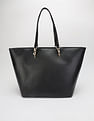 Tommy Hilfiger Solid Black Pu Tote Bag