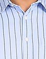 Aeropostale Men Blue Spread Collar Striped Casual Shirt