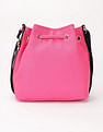 Tommy Hilfiger Solid Pink Pu Bucket Bag