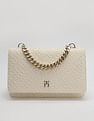Tommy Hilfiger Textured White PU Sling Bag