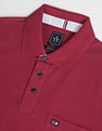 Arrow Sports Patterned Collar Textured Polo Shirt