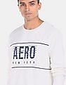 Aeropostale Men White Crew Neck Brand Print Sweatshirt