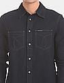 Calvin Klein Men Dark Blue Long Sleeve Utility Denim Casual Shirt