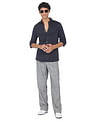 Calvin Klein Jeans Men Navy Slim Fit Pure Cotton Solid Casual Shirt