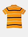 U.S. Polo Assn. Kids Ribbed Collar Stripe Pique Polo Shirt
