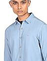 Flying Machine Spread Collar Washed Denim Shirt