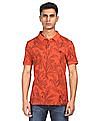 Aeropostale Men Orange Printed Pique Polo Shirt