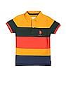 U.S. Polo Assn. Kids Horizontal Stripe Pique Cotton Polo Shirt