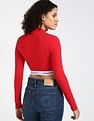 Tommy Hilfiger Regular-Fit Viscose Mock Neck Crop Top
