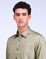 Flying Machine Floral Print Sateen Shirt