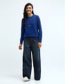 U.S. Polo Assn. Women Regular Fit Flag Logo Sweater