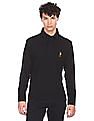 U.S. Polo Assn. Men Black Brand Logo Long Sleeve Polo Shirt