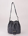 Tommy Hilfiger Solid Blue Pu Bucket Bag