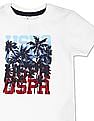 U.S. Polo Assn. Kids White Ribbed Neck Printed T-Shirt