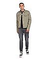 Flying Machine Spread Collar Long Sleeve Casual Jacket