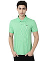 AD by Arvind Geometric Print Cotton Polo Shirt