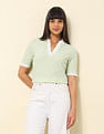 U.S. Polo Assn. Women Regular Fit Textured Polo Shirt