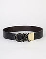 Calvin Klein Printed Black Leather Reversible Belts