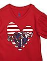 U.S. Polo Assn. Kids Girls Red Puff Sleeve Embellished Logo T-Shirt
