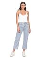 Calvin Klein Jeans Women White Scoop Neck Sleeveless Logo Bodysuit