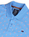 AD by Arvind Cotton Geometrical Print Polo Shirt