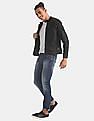 U.S. Polo Assn. Denim Co. Genuine Leather Panelled Biker Jacket