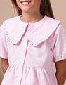 U.S. Polo Assn. Kids Girls Peter Pan Collar Striped Top