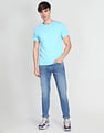 Flying Machine Mid Rise Slash Slim Tapered Fit 90s Vintage Jeans