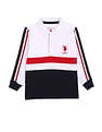U.S. Polo Assn. Kids Boys Brand Tape Colour Block Pique Polo Shirt