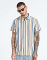 Flying Machine Cotton Slub Striped Shirt