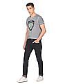 U.S. Polo Assn. Denim Co. Men Grey Cotton Faded Graphic Print T-Shirt