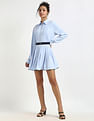 Tommy Hilfiger Polyester Spread Collar A-Line Dress
