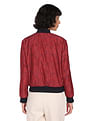 Tommy Hilfiger Men Red And Navy Reversible Polyester Bomber Jacket