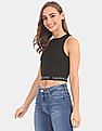 Calvin Klein Women Black Solid Crop Tank Top