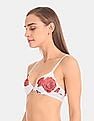 Calvin Klein Underwear Women White And Red Lightly Padded Printed Bra