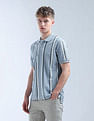 Flying Machine Vertical Striped Digitopia Polo Shirt