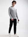 Calvin Klein Crew Neck Patterned Knit Sweater