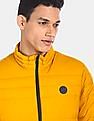 U.S. Polo Assn. Men Yellow Stand Collar Quilted Solid Puffer Jacket