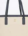 Tommy Hilfiger Self-Design Blue Polyester Tote Bag