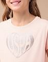 U.S. Polo Assn. Kids Girls Brand Printed Relaxed Fit T-Shirt